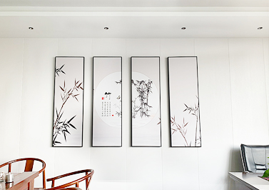 伟徳app办公室壁画-竹子